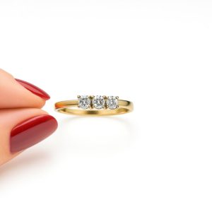 ბეჭედი - 3 გრ - ბრილიანებით - ზომა 17