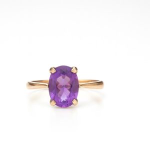 ბეჭედი -3 გრ -ამეთვისტოს თვალით - ზომა 18